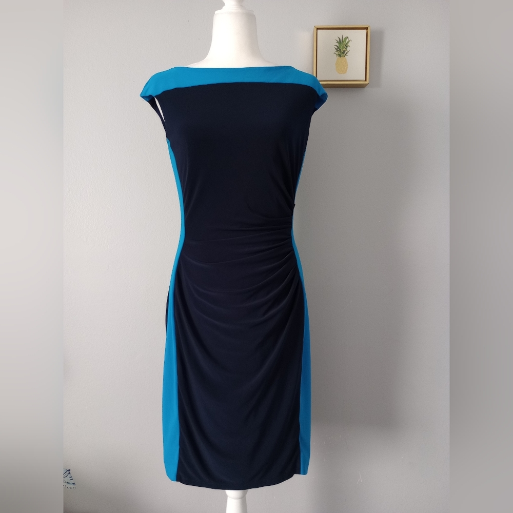 Ralph Lauren Style shift sleeveless Size 8 Good Condition Navy Blue   Pull On
